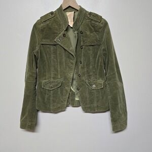 Miss Me Olive Green Military Utility Jacket Womens Size L Cotton Blend Y2K